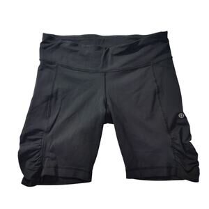 Lululemon Align Shorts Womens 10 Black High Rise Yoga Biker Gym Athletic Logo